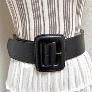 Vintage Whimsygoth Leatherock Wide Black Leather Belt